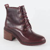 Womens Timberland Sienna High A23M6 Burgundy Leather Lace Up Casual Ankle Boots